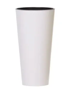 Prosperplast Květináč Tubus Slimmer bílý lesklý, varianta + vklad 15 cm
