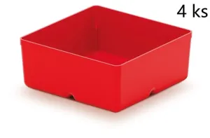 Prosperplast Sada úložných boxů 4 ks UNITEX 11 x 11 x 11,2 cm červená