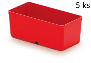 Prosperplast Sada úložných boxů 5 ks UNITEX 11 x 5,5 x 13,2 cm červená