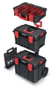 Prosperplast Sada kufrů na nářadí a organizéru MODIXX 53 x 35,5 x 82,5 cm černo-červená