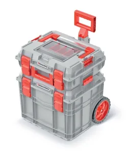 Prosperplast Sada kufrů na nářadí 2 ks CEBLOCCK PRO/ALLU LOG 45 x 38 x 54,5 cm šedo-červená