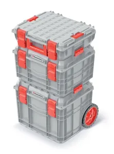 Prosperplast Sada kufrů na nářadí 3 ks CEBLOCCK PRO 45 x 38 x 80 cm šedo-červená