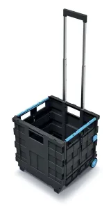 Prosperplast Skládací přepravka na kolečkách CARTITT 39,6 x 37 x 100,8 cm černo-modrá