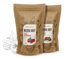 Protein&Co. NATURAL WHEY – prémiový protein bez chemie 2 kg Vyber si z těchto lahodných příchutí: Italian cocoa, Vyber si z těchto lahodných příchutí: Pure raspberry