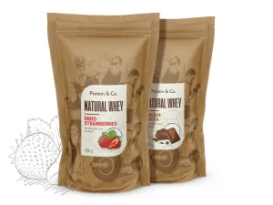 Protein&Co. NATURAL WHEY – prémiový protein bez chemie 2 kg Vyber si z těchto lahodných příchutí: Italian cocoa, Vyber si z těchto lahodných příchutí: Pure raspberry