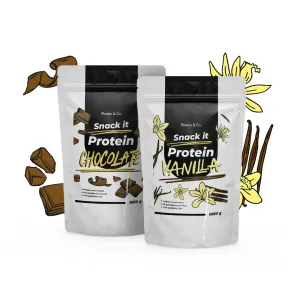 Protein & Co. SNACK IT Protein 1 kg + 1 kg za zvýhodněnou cenu Vyber si z těchto lahodných příchutí: Vanilla, Vyber si z těchto lahodných příchutí: Vanilla