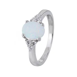 Stříbrný prsten ELEGANTNÍ bílý OPÁL Velikost prstenu: 55
