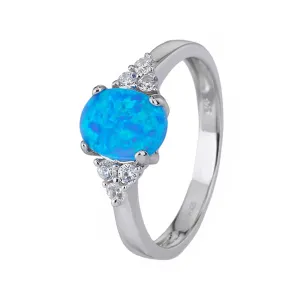Stříbrný prsten ELEGANTNÍ modrý OPÁL Velikost prstenu: 51