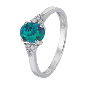 Stříbrný prsten ELEGANTNÍ zelený OPÁL Velikost prstenu: 61