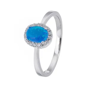 Stříbrný prsten KRÁLOVSKÝ modrý OPÁL Velikost prstenu: 53