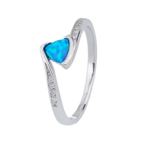 Stříbrný prsten NOBLESNÍ modrý OPÁL Velikost prstenu: 53