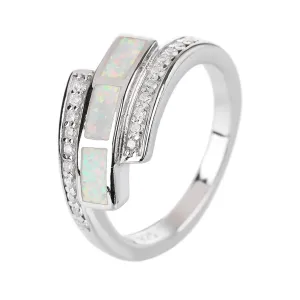 Stříbrný prsten ŘECKÝ bílý OPÁL Velikost prstenu: 56