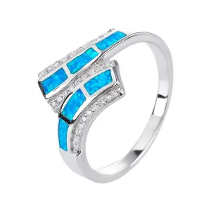 Stříbrný prsten ŘECKÝ modrý OPÁL Velikost prstenu: 56