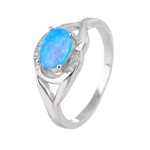 Stříbrný prsten SLZA modrý OPÁL Velikost prstenu: 50 #2113322