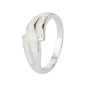 Stříbrný prsten VLNKY bílý OPÁL Velikost prstenu: 56