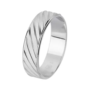 Stříbrný snubní prsten BROUŠENÝ Velikost prstenu: 56 #5298826