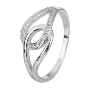 Stříbrný prsten ELEGANTNÍ propojený Velikost prstenu: 58