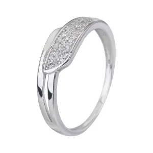 Stříbrný prsten ELEGANTNÍ bílý Velikost prstenu: 61