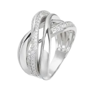 Stříbrný prsten ELEGANTNÍ VLNKY Velikost prstenu: 55 #2113097