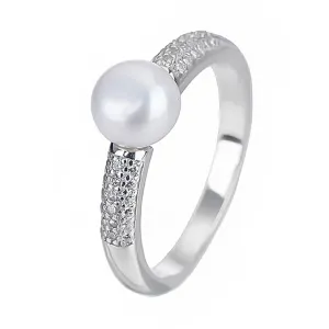 Stříbrný prsten PERLA zářivá Velikost prstenu: 55