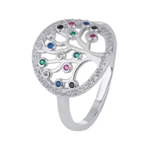 Stříbrný prsten STROM ŽIVOTA barevný Velikost prstenu: 54