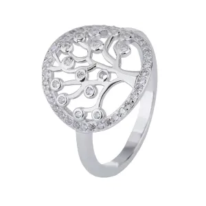 Stříbrný prsten STROM ŽIVOTA bílý Velikost prstenu: 52