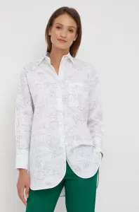 Košile PS Paul Smith bílá barva, relaxed, s klasickým límcem