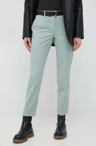 Kalhoty PS Paul Smith dámské, zelená barva, přiléhavé, high waist #5943388