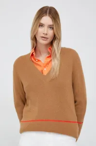 Vlněný svetr PS Paul Smith dámský, hnědá barva,