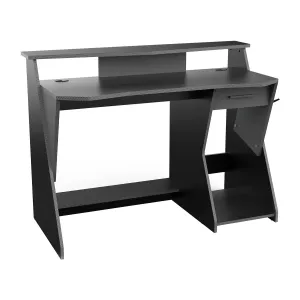 PC stůl SKIN šedý/černý #3925459