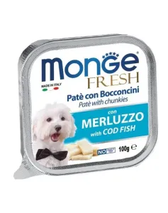 MONGE Dog Fresh paštika & kousky tresky 100g