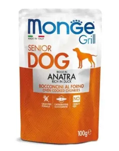 MONGE Grill Dog Buste krmivo pro psy Senior s kachním masem 100 g