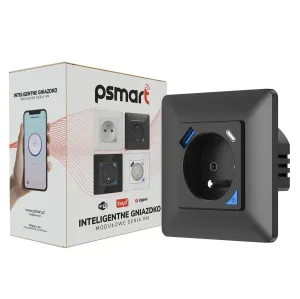 PSMART USB měřicí zásuvka černá RM ZigBee TUYA