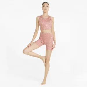 Tréninkové šortky Puma Studio dámské, růžová barva, vzorované, medium waist #2539144