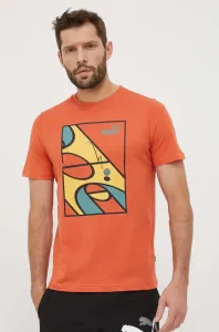 Bavlněné tričko Puma oranžová barva, s potiskem #5001200