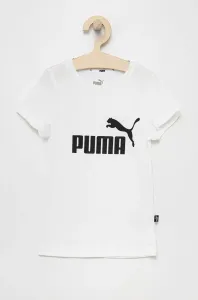 Dětské bavlněné tričko Puma 587029 bílá barva #1957561