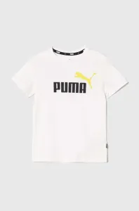 Dětské bavlněné tričko Puma černá barva, s potiskem