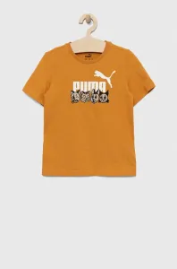 Dětské bavlněné tričko Puma ESS+ MATES Tee žlutá barva