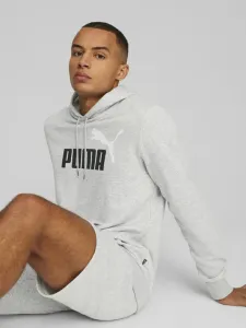 Puma ESS+ 2 Col Big Logo Hoodie Mikina Šedá