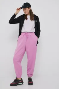 Bavlněné kalhoty Puma 533567 dámské, růžová barva, hladké