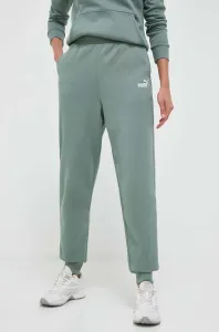 Kalhoty Puma dámské, zelená barva, hladké #5760754