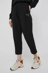 Bavlněné kalhoty Puma 847096 dámské, černá barva, hladké