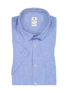 Nadměrná velikost: Pure, Košile s krátkým rukávem z čistého lnu Světle Modrá