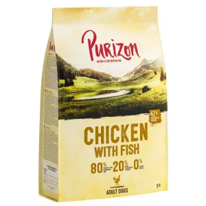 Purizon NOVÁ RECEPTURA/Single Meat - bez obilovin - 12 + 2 kg zdarma - 80:20:0 kuřecí s rybou - bez obilovin