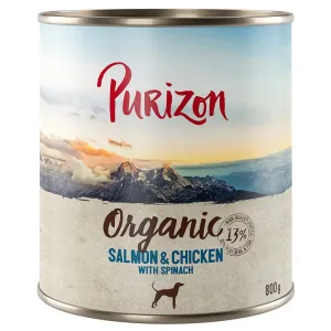 Purizon bez obilovin,  6 x 800 g / 400 g - 5 + 1 zdarma! - losos a kuřecí se špenátem (6 x 800 g)