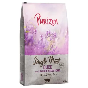 Purizon granule 6,5 kg + Purizon konzervy 6 x 200 g zdarma - Single Meat kachna s květy levandule + míchané balení