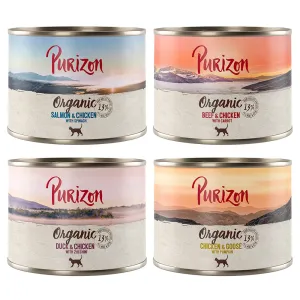 Purizon konzervy, 6 x 200 / 6 x 400 g - 15 % sleva - Organic   Míchané balení 4 druhy (6 x 200 g)