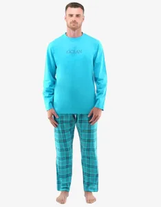 Trendy tyrkysové dlouhé pyžamo Ocean #1925973