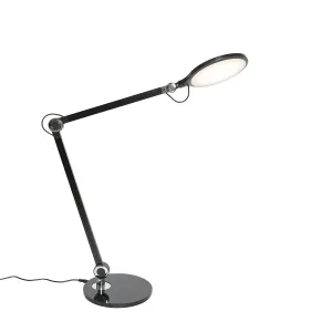 Designová stolní lampa černá včetně LED s dotykovou a indukční nabíječkou - Don