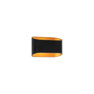 Designové nástěnné svítidlo černé se zlatem - Alone R